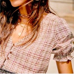 Sezane Felix Gingham Top